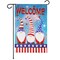G128 Garden Flag Welcome 3 Patriotic Gnomes | 12x18 Inch | Printed Blockout Polyester - Patriotic Decoration